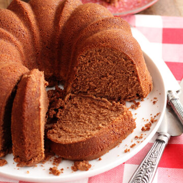 Nana's Chocolate Pound cake with slices