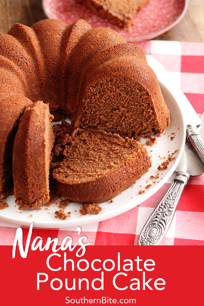 Nana\'s Chocolate Pound Cake for Pinterest