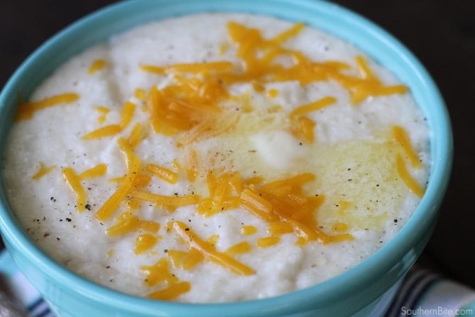 These grits have a secret ingredient that makes them super creamy and delicious! 
