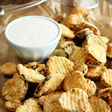 Fried Dill Pickles with dip