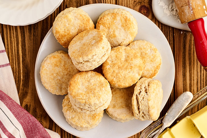 Plate of biscuits.