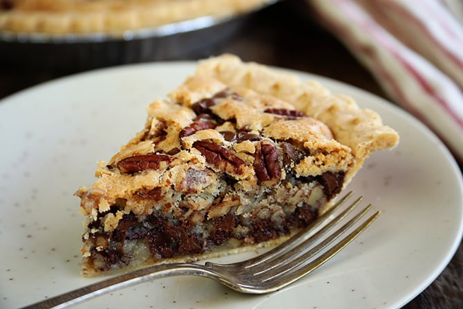Kentucky Pecan Pie sliced with fork
