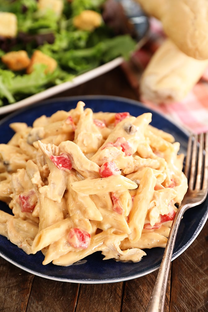 Plate of Easy Stovetop Chicken Spaghetti
