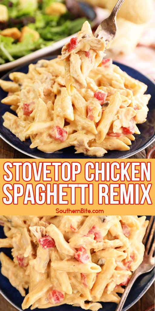 Easy Stovetop Chicken Spaghetti - image for Pinterest