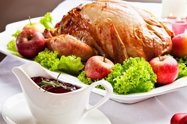 cranberry sauce and turkey
