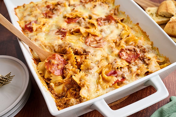 Dish with Cheesy Pizza Casserole.
