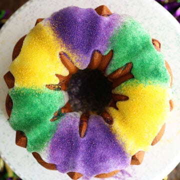Overhead view of Shortcut King Cake.