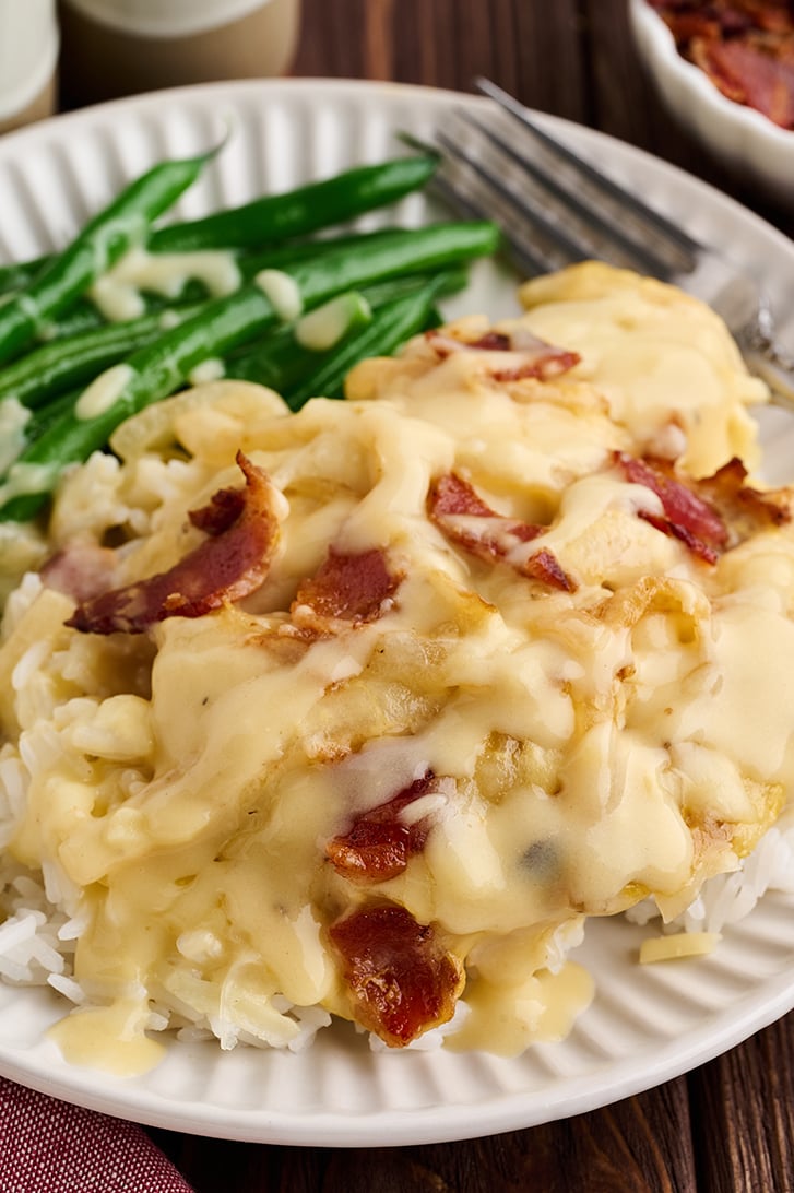 Easy Smothered Chicken on a plate.