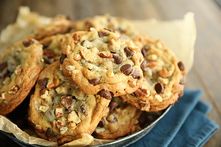 Chocolate Chip Pecan Cookies on a tray.