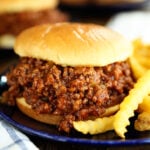 Homemade Sloppy Joes with french fries.