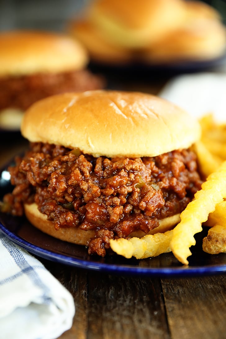 Homemade Sloppy Joes with french fries.