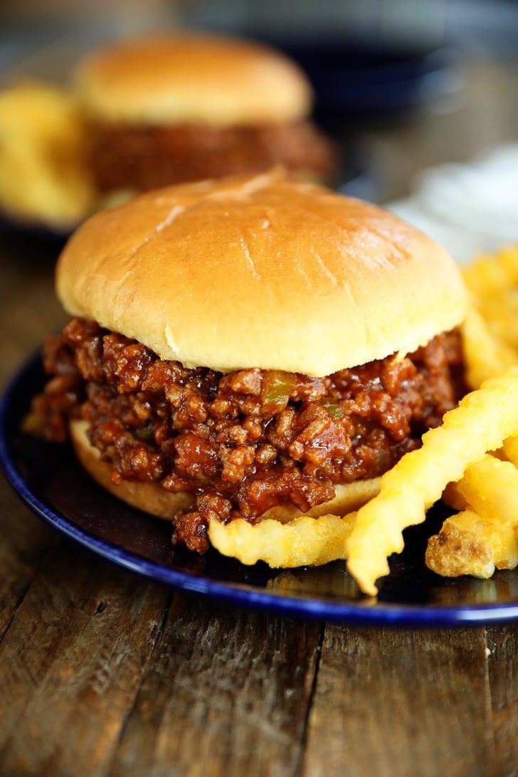 Homemade Sloppy Joes with french fries.