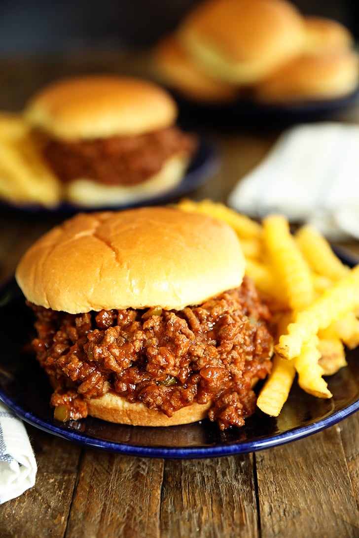 Homemade Sloppy Joes with french fries.