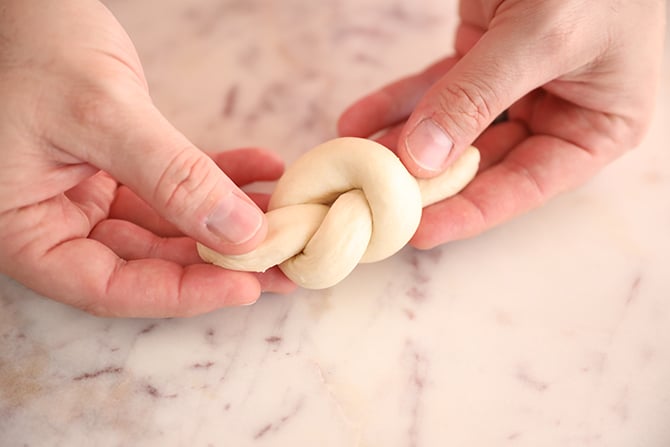 Tying the dough in a knot