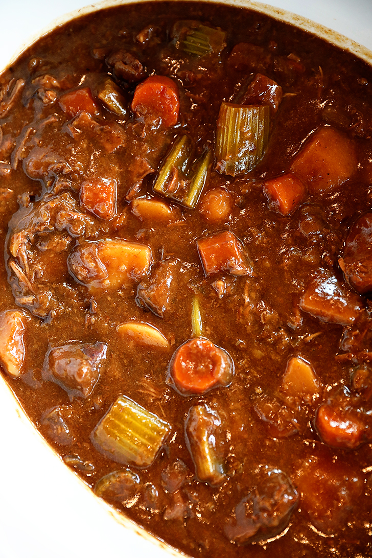 Slow Cooker Beef Stew in crock pot.