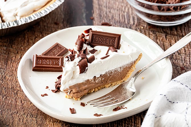 Slice of Hershey's Chocolate Bar Pie