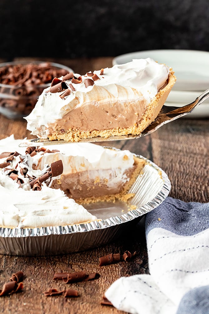 Slice of Hershey's Chocolate Bar Pie