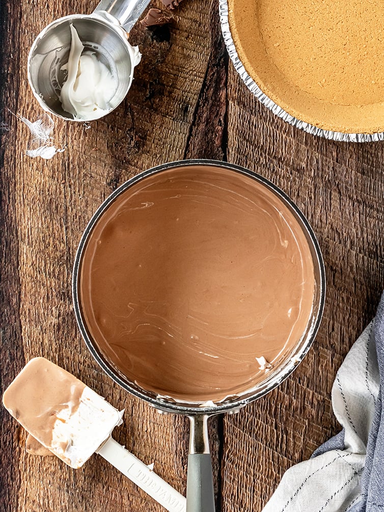 Pie filling in a pot