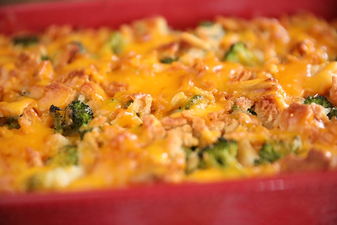 Close up of Broccoli Casserole