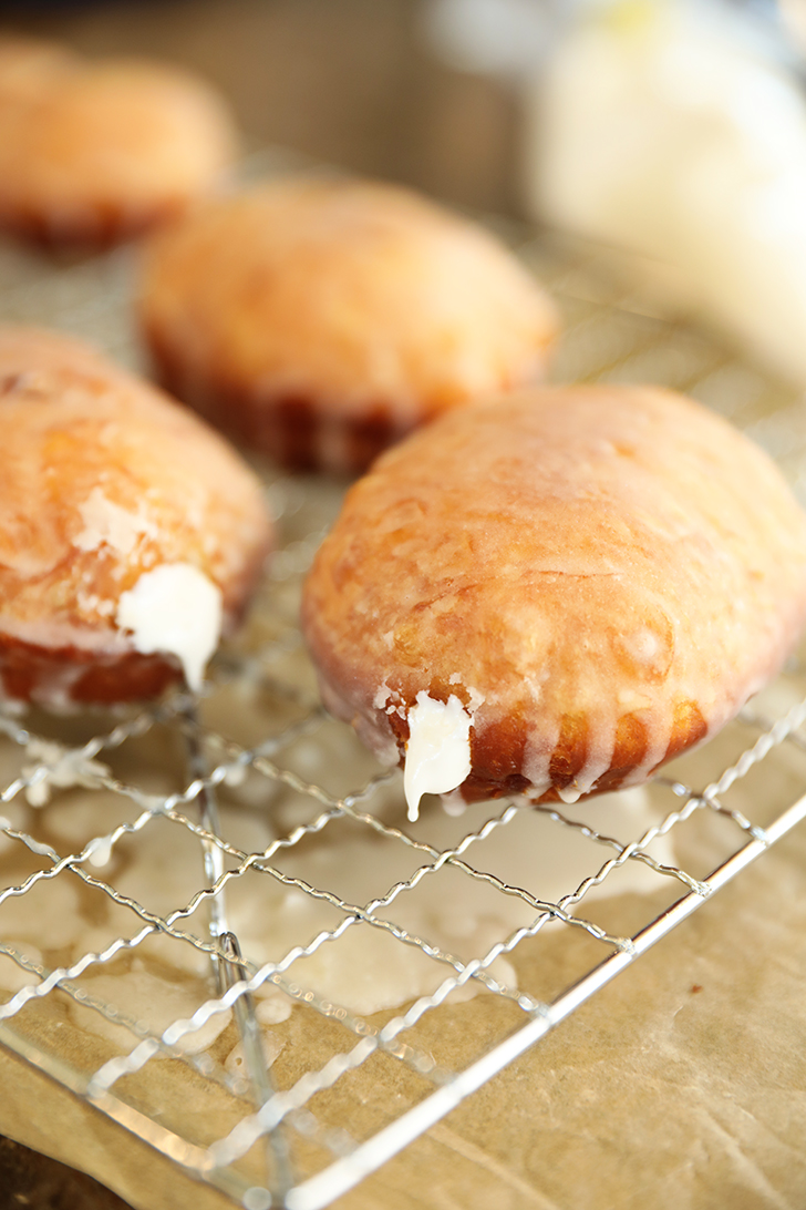 Cream filled doughnuts.