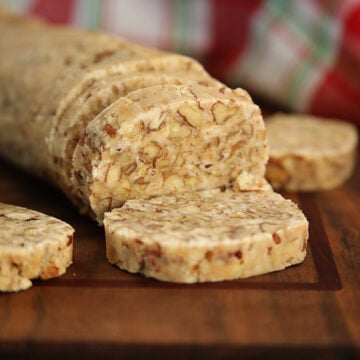 slices of Nana's 3-Ingredient Pecan Log.