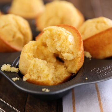 Sweet Cornbread Muffins in Muffin Tin.
