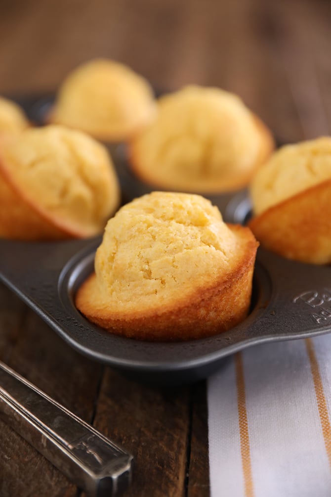 Sweet Cornbread Muffins in muffin tin