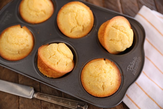 Sweet Cornbread Muffins in muffin tin