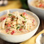 Bowl of Slow Cooker Chicken Stew.