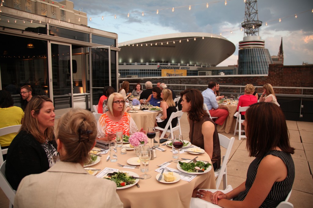 Rooftop dinner in downtown Nashville overlooking Broadway