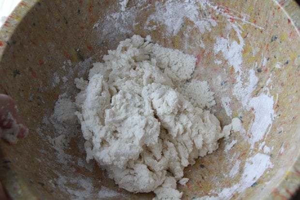 Biscuit dough in bowl