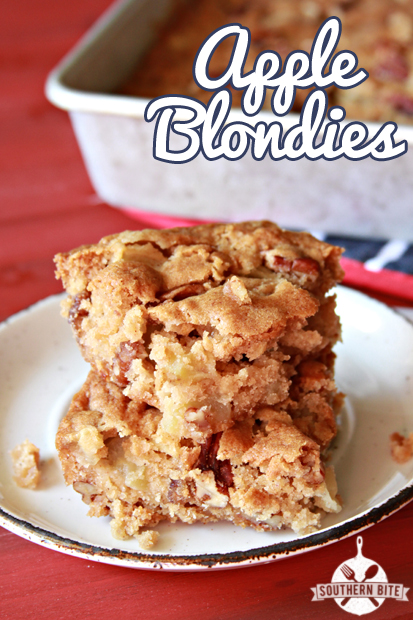 Stakc of Brown Sugar Apple Blondies