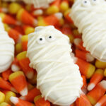 Nutter Butter Mummies on candy corn.