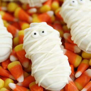 Nutter Butter Mummies on candy corn.