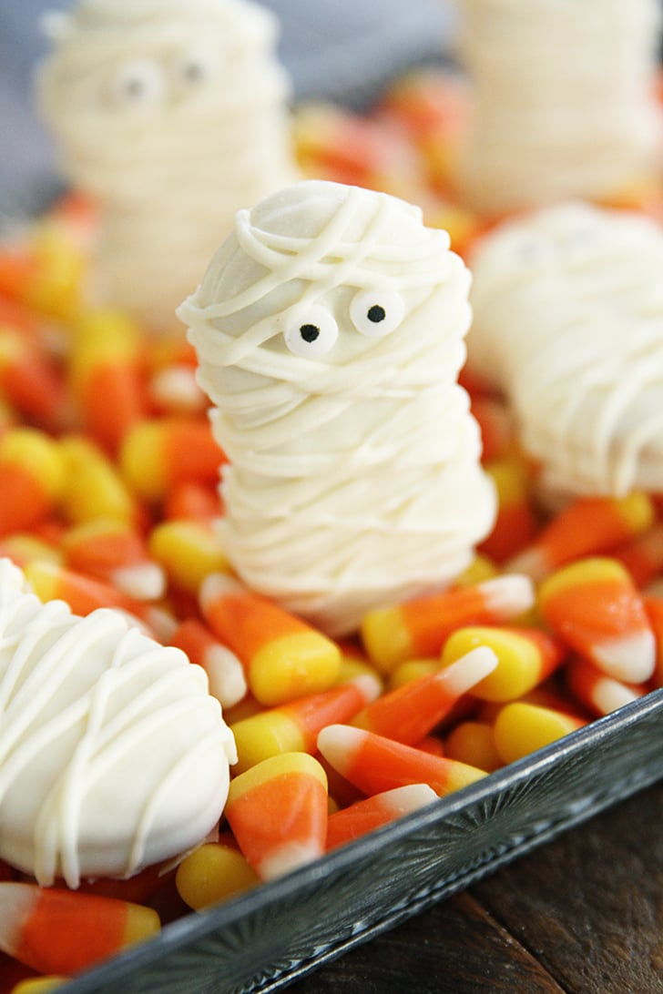 Nutter Butter Mummies on candy corn.