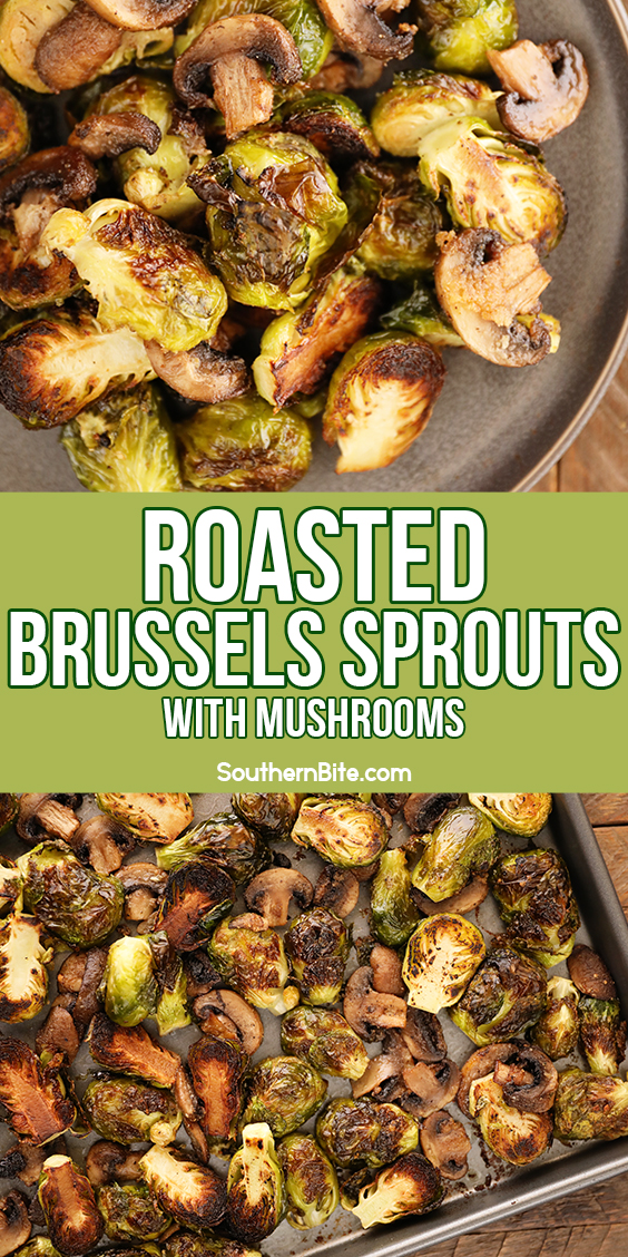 Roasted Brussels Sprouts with Mushrooms image for Pinterest