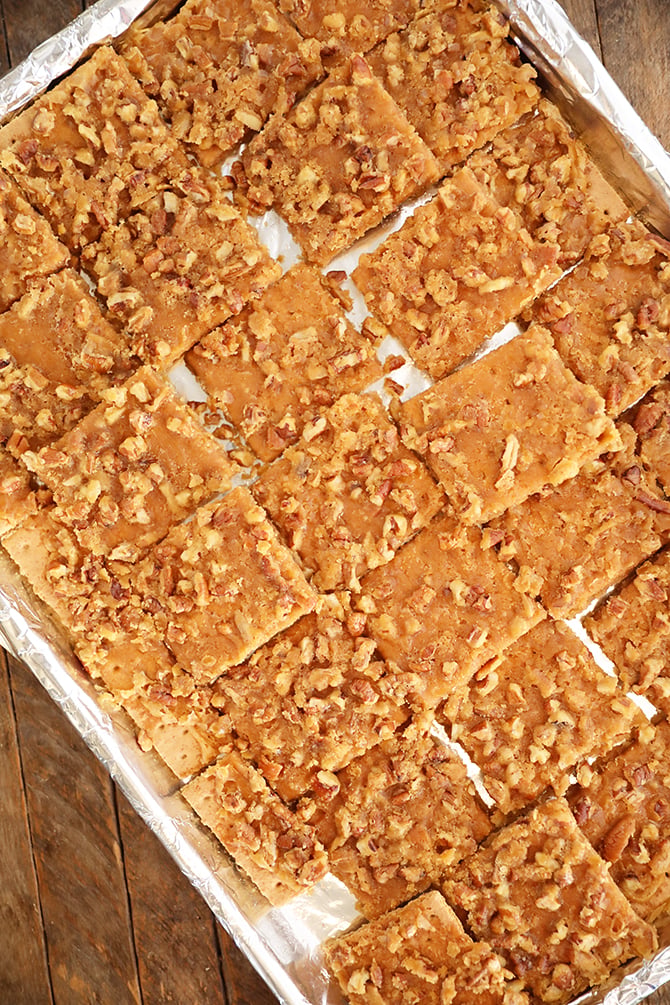 Easy Graham Cracker Toffee on a sheet pan