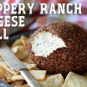 Peppery Ranch Cheese Ball with pita chips