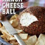 Peppery Ranch Cheese Ball with pita chips