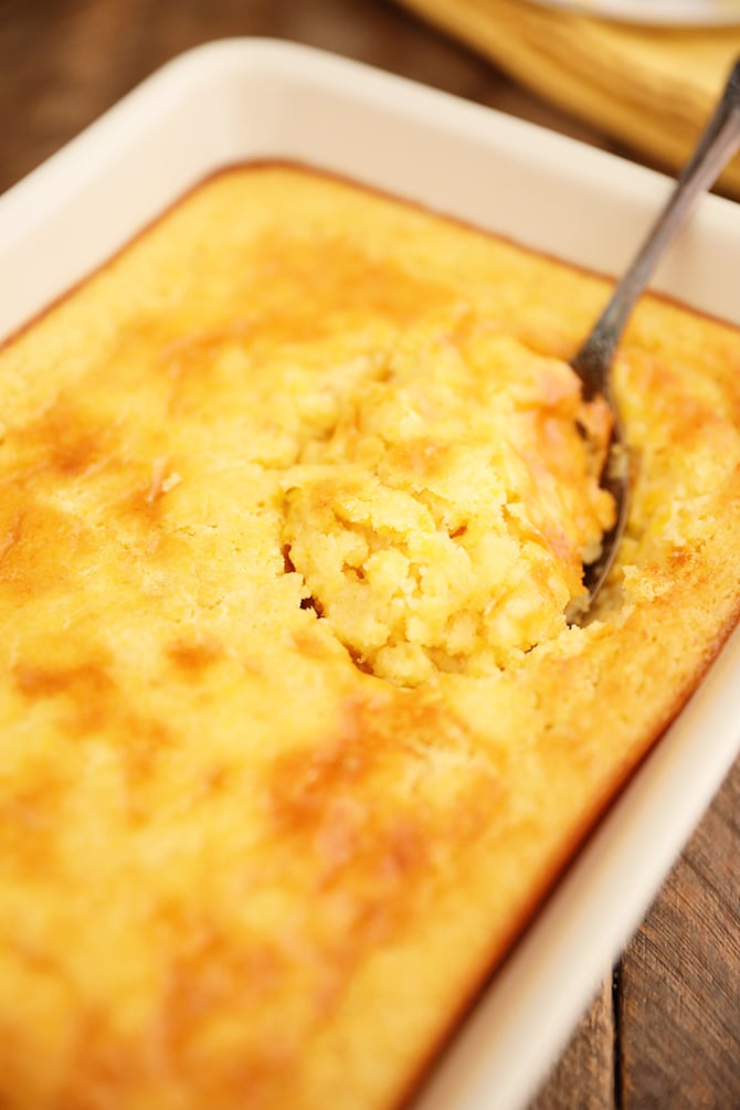 Scoop of Sweet Corn Spoon Bread