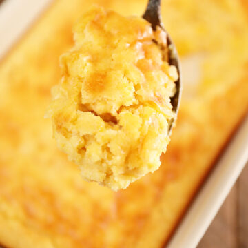 Scoop of Sweet Corn Spoon Bread