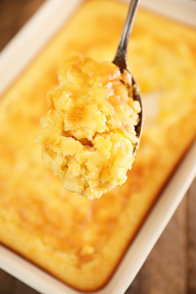 Scoop of Sweet Corn Spoon Bread