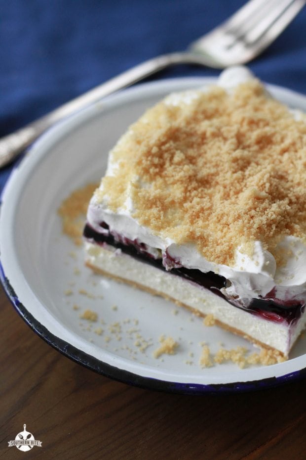 This recipe for Blueberry Yum Yum is the perfect creamy layered dessert for summer! 
