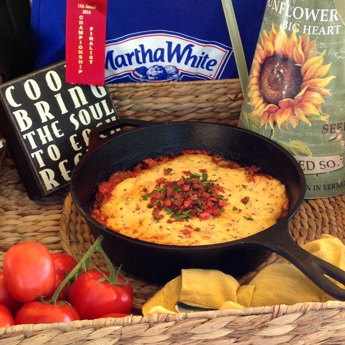 Roasted Tomato Bacon Cobbler