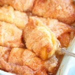 Peach Dumplings Being Served.