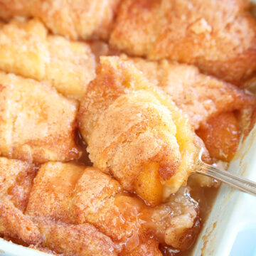Peach Dumplings Being Served.