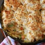 Scoop of Cheesy Biscuit Topped Chicken Pot Pie
