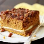 Piece of Pumpkin Cream Cheese Crunch Cake