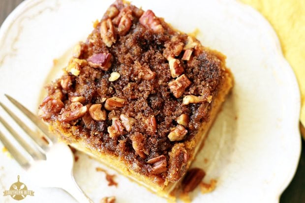 Piece Pumpkin Cream Cheese Crunch Cake 