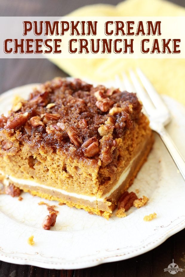 Piece of Pumpkin Cream Cheese Crunch Cake